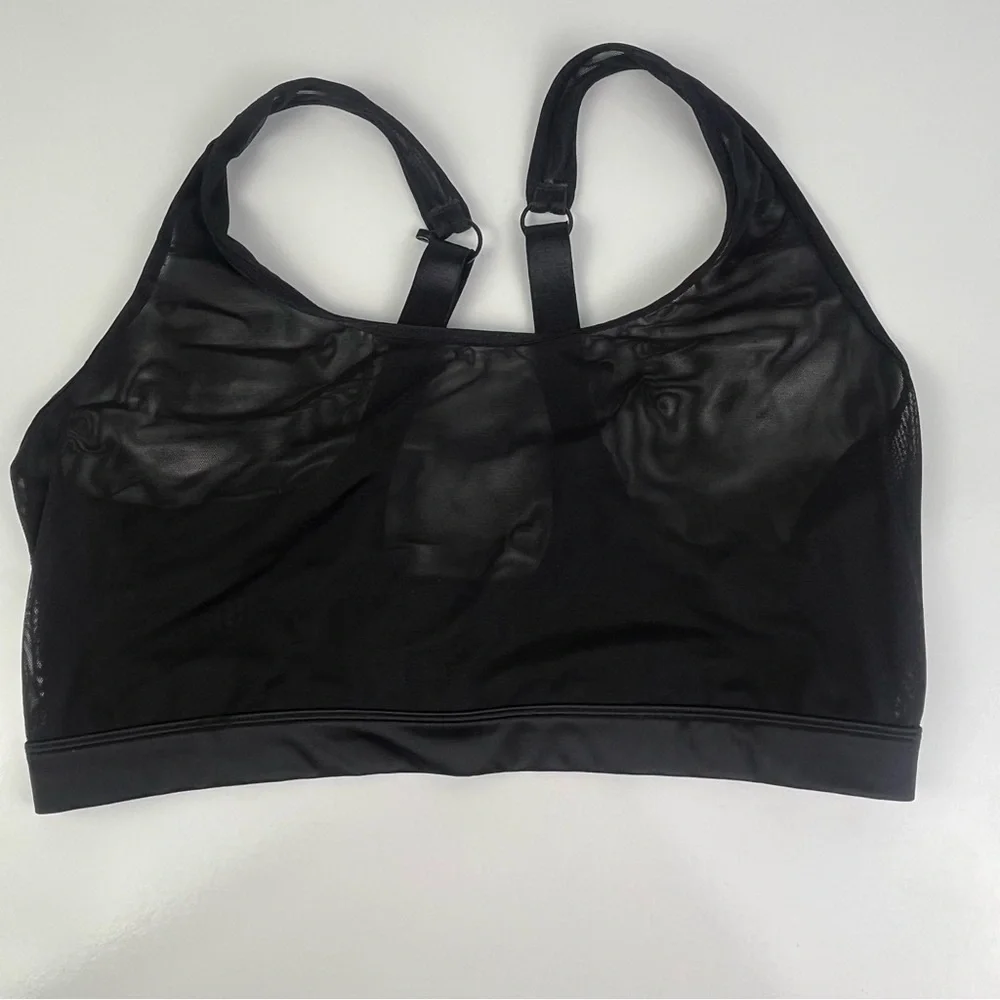 2/$30 Curvy Couture Black Sheer Mesh Bralette size large